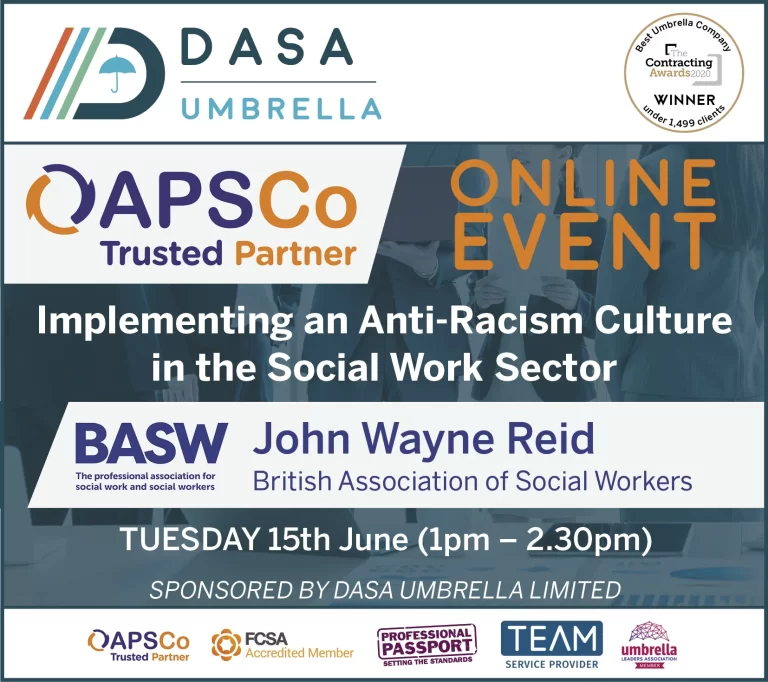 DASA Umbrella Sponsors APSCo In the Frame Event – Anti-Racism in the Social Work Sector